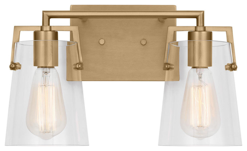 Crofton 2 Light Bath, Satin Brass