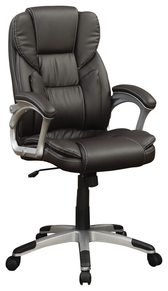 Adjustable Height Office Chair, Dark Brown