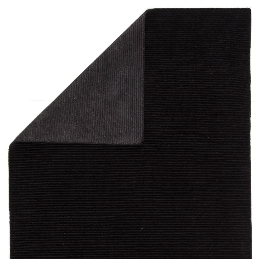 Jaipur Living Basis Handmade Solid Black Area Rug 9'X12'