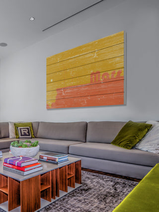 "Mars" Painting Print on White Wood