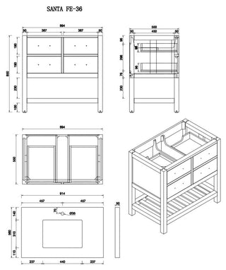 Parker 36 Single Sink Bath Vanity in Navy Blue  2" White Quartz