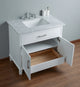 Stufurhome Leigh Bathroom Vanity, White, 36" Single Sink