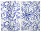 6' Tall Double Sided Blue Filigree Canvas Room Divider