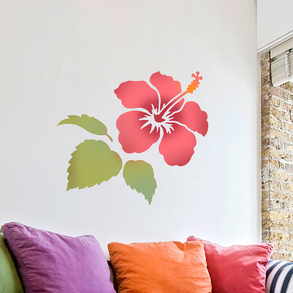 Hibiscus Wall Art Reusable Stencils For Trendy DIY Design, Large