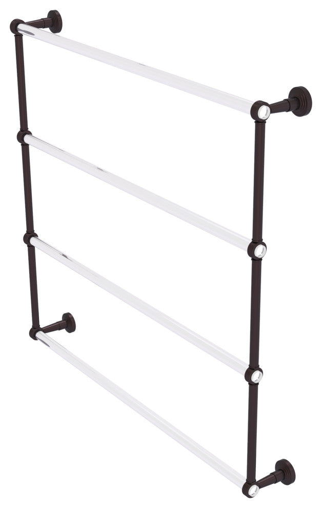 Pacific Beach 4 Tier 36" Ladder Towel Bar with Groovy Accents, Antique Bronze