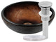Novatto Sanguinello Mini Glass Vessel Bathroom Sink Set, Brushed Nickel