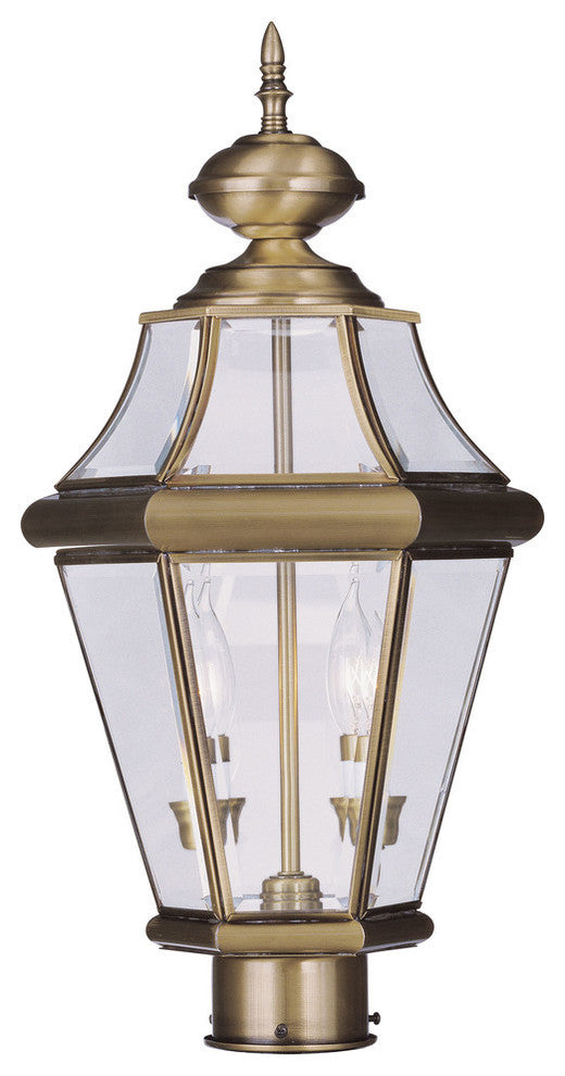 Georgetown Outdoor Post Head, Antique Brass