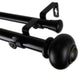 Dani 1" Double Curtain Rod, Black, Black, 160"-240"