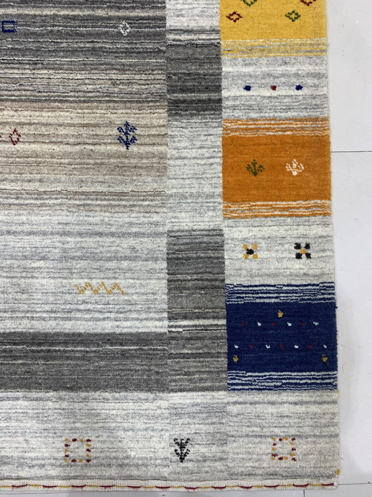 Multi-Colored Transitional Modern Gabbeh Area Rug