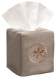 Natural Linen Tissue Box Cover, Sand Dollar