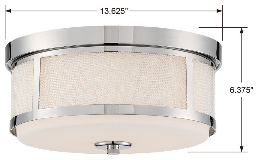 Trevor 2 Light Polished Nickel Ceiling Mount