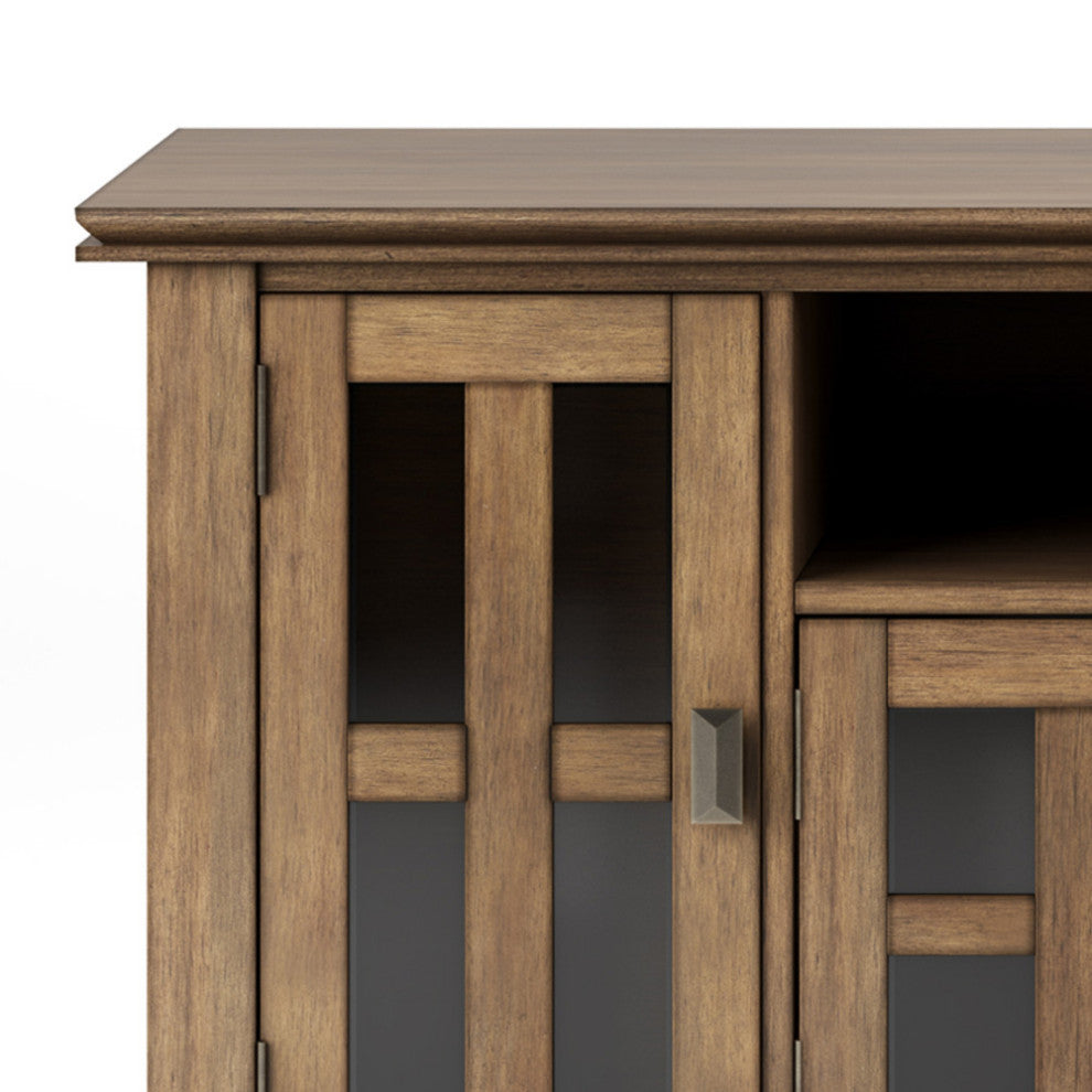 Artisan Solid Wood 72" TV Media Stand For TVs up to 80", Rustic Natural Aged Brown