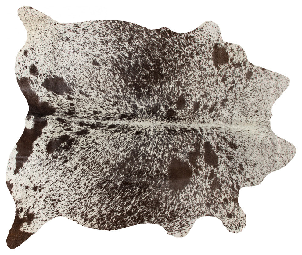 Kobe 5'x7' Salt & Pepper Cowhide Rug, S& Pwhite/Chocolate