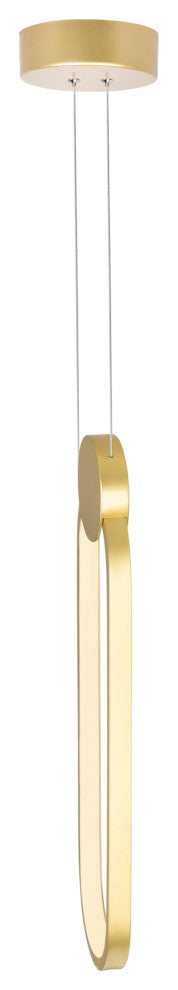 Pulley 4 in LED Satin Gold Mini Pendant