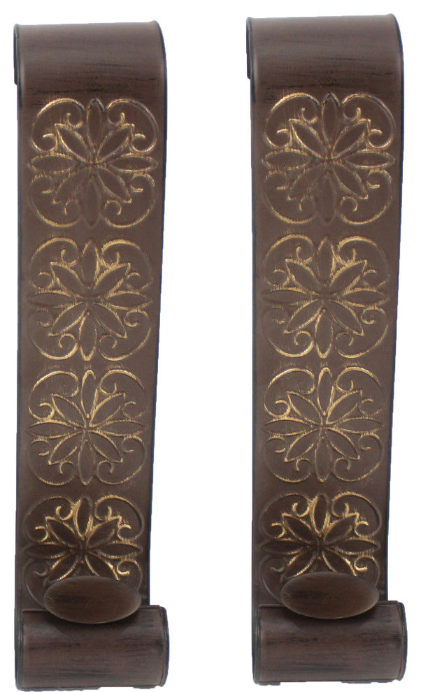 22.5" X 4.75" X 5" Bronze Vintage Brass Candle Holder Sconce Set