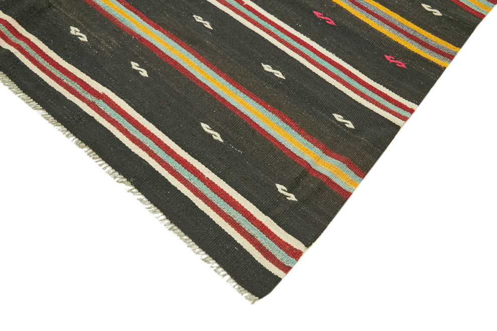 Rug N Carpet - Handmade Anatolian 6' 6'' x 11' 4'' Vintage Goat Hair Kilim Rug