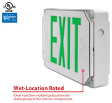 EXL5 Series LED Outdoor Emergency Exit Sign, Green Lettering
