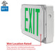 EXL5 Series LED Outdoor Emergency Exit Sign, Green Lettering