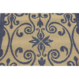 Rug Unique Loom Outdoor Botanical Blue Runner 2' 2 x 6' 0