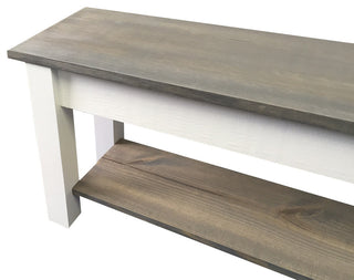 Cottage Bench With Shelf, 54"