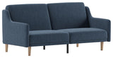 Delphine Premium Convertible Split Back Sofa Futon with Curved Armrests, Navy