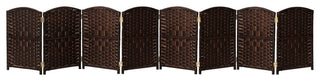 2 ft. Short Diamond Weave Fiber Room Divider Dark Mocha 8 Panel