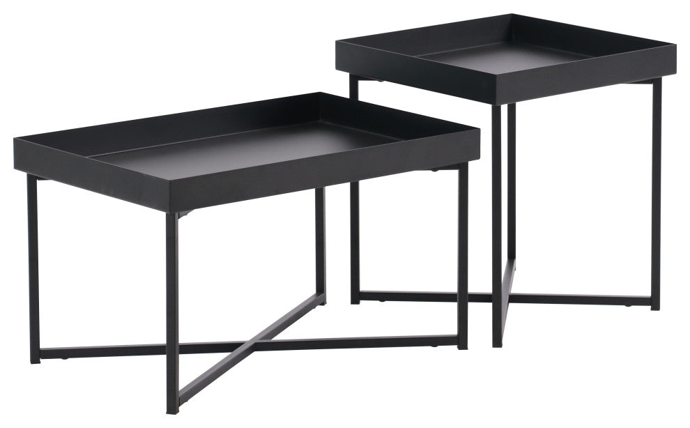 Metal Coffee Tables, 2-Piece Set