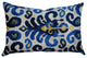 Canvello Handmade Gold Blue Velvet Throw Pillow Down Filled 16x24 in