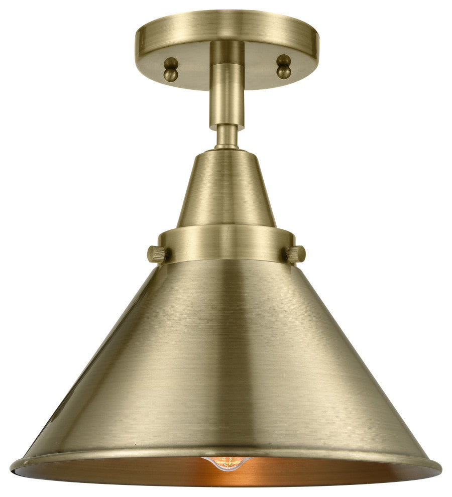 Innovations 447-1C-AB-M10-AB-LED Briarcliff 1 Light Flush Mount, Antique Brass