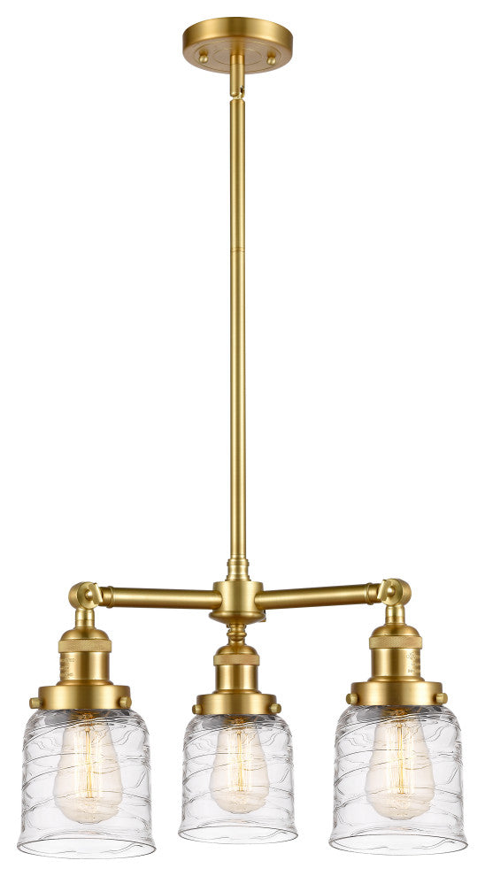 INNOVATIONS 207-SG-G513-LED 3-Light Chandelier Satin Gold