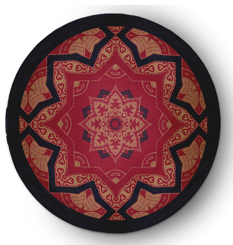 Shawl Indoor/Outdoor Rug, Navy, 5' Round