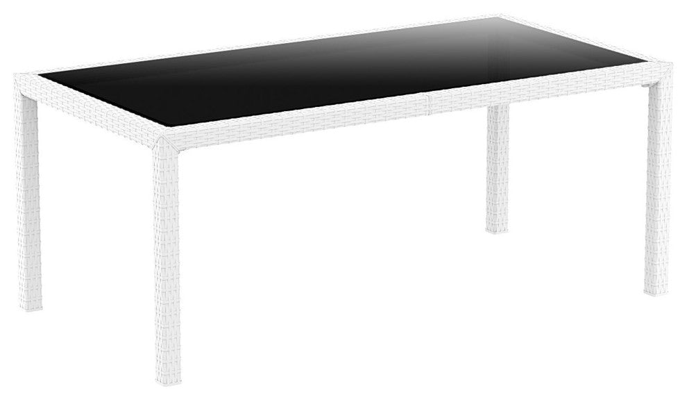 Compamia Miami Outdoor Rectangular Dining Table, White