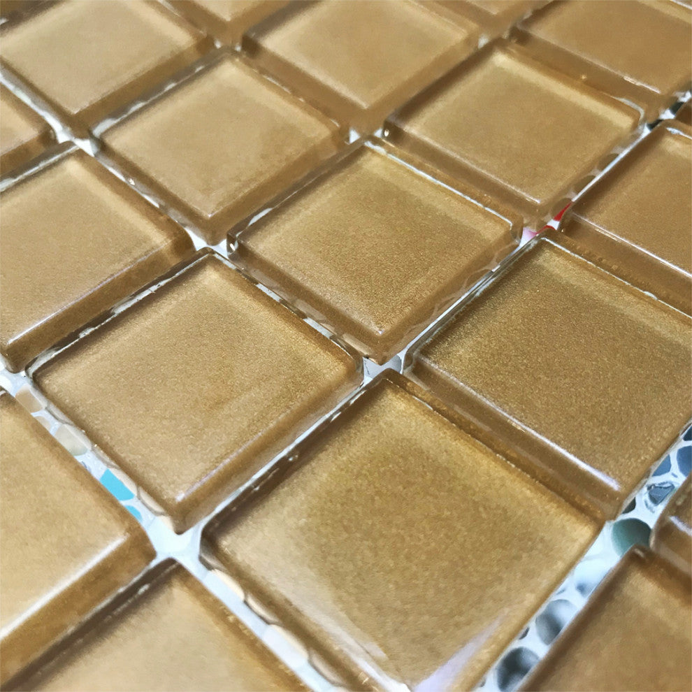 11.5x11.5 Glass Tile, Gold