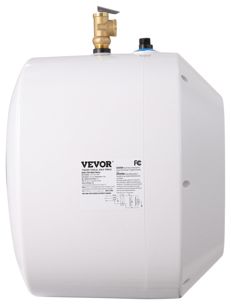 VEVOR 8 Gallon Electric Mini-Tank Water Heater Shower Compact Storage