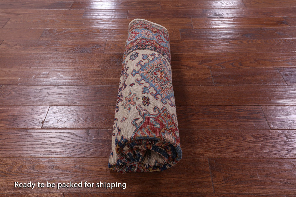 5' 0" X 6' 4" Super Kazak Hand Knotted Wool Rug Q10262