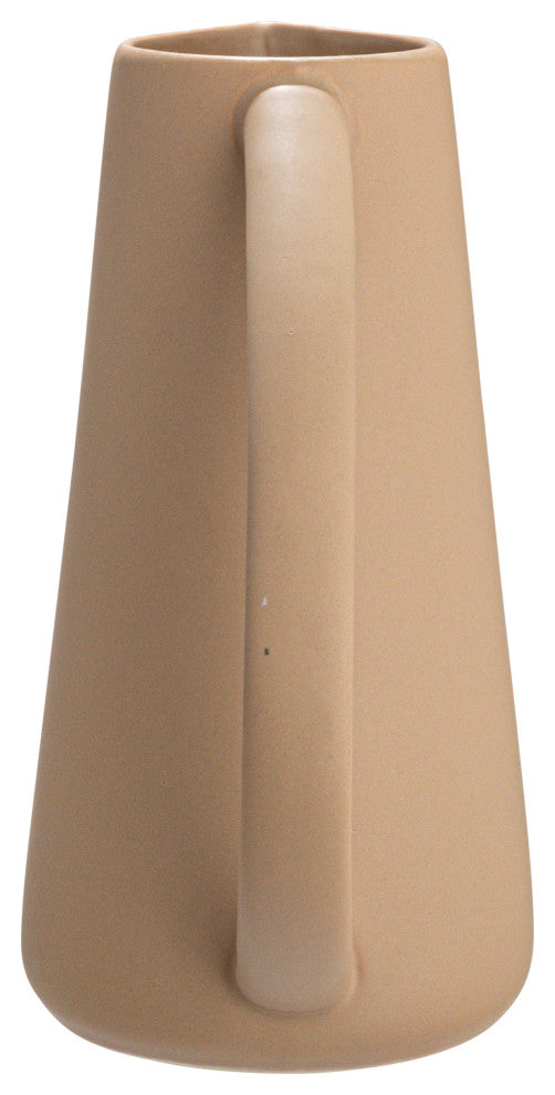 Modern Stoneware Pitcher, Matte Terracotta, Beige
