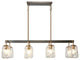 LNC Modern 8-Lights Black Gold Kitchen Island Light Linear Chandelier
