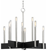 Abrams, 10 Light, Chandelier, Polished Nickel Finish