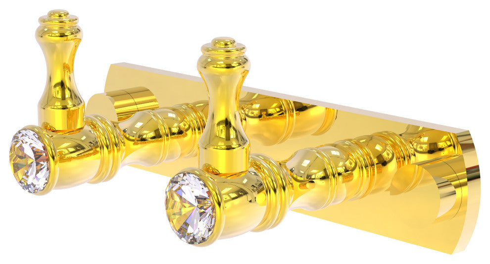 Carolina Crystal 2 Position Multi Hook, Polished Brass