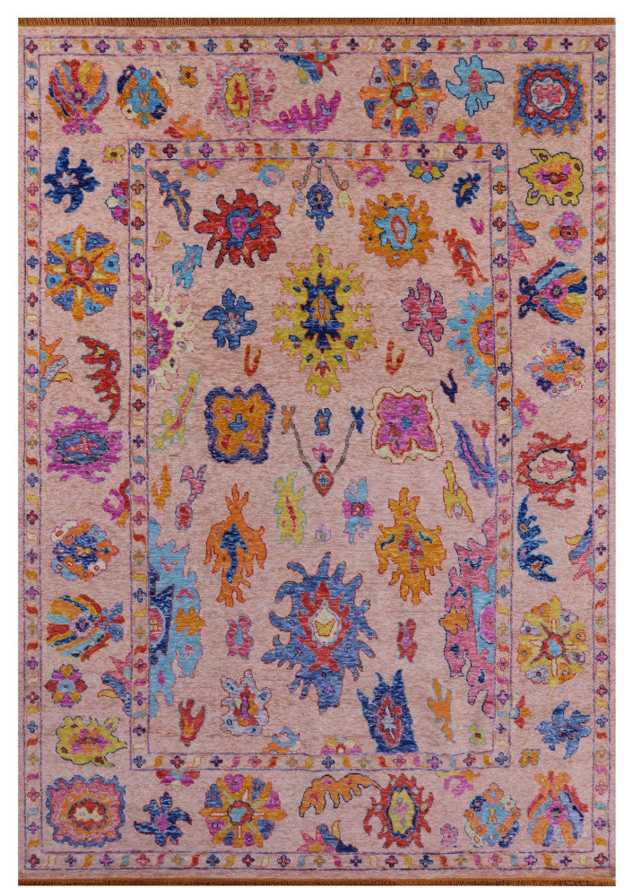 Turkish Oushak Handmade Wool Rug 9' 11" X 13' 10" - Q16095