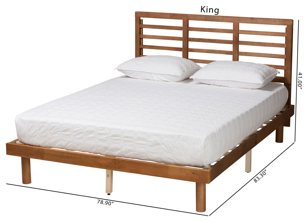 Nico Ash Walnut Platform Bed, King