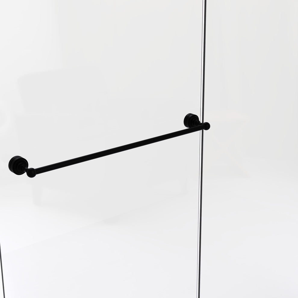 Dottingham 30" Shower Door Towel Bar, Matte Black