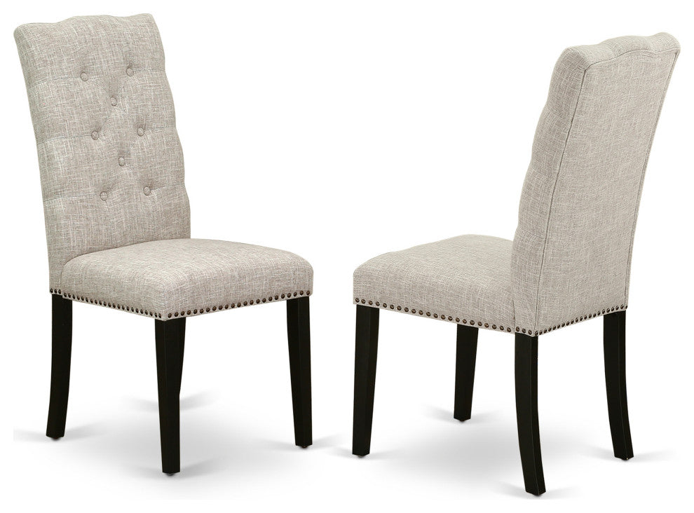 3 Pc Kitchen Set, Table, 2 Doeskin Chairs Button Tufted Back