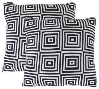 Safavieh Veda Pillow, Black/Ivory