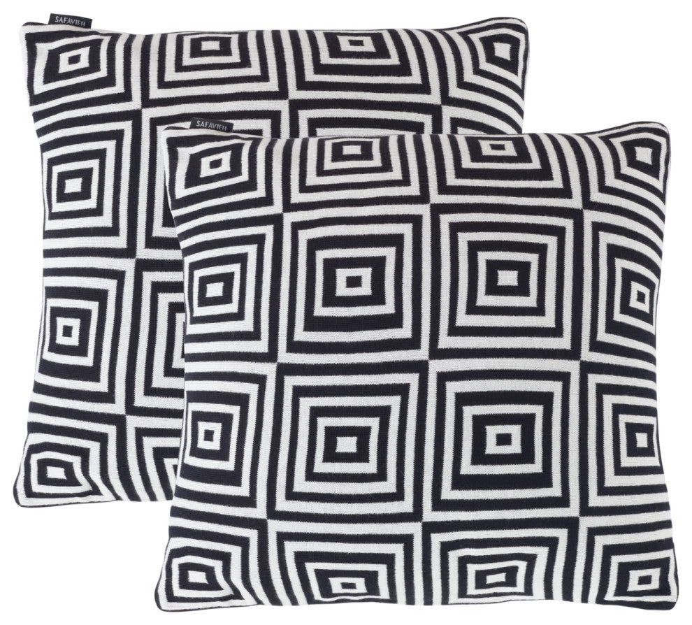 Safavieh Veda Pillow, Black/Ivory
