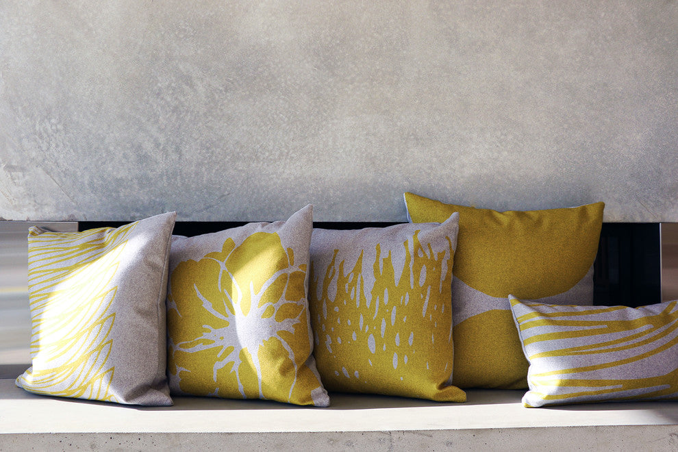 Pillow Decor - Kukamuka  Scandinavian Kivi Throw Pillow 22x22, Yellow
