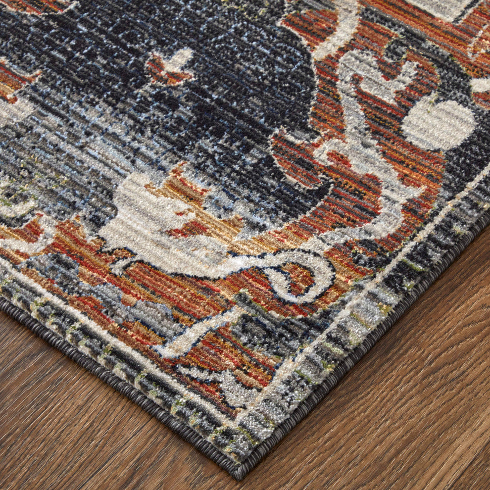 Claymore R39P2 Transitional/Bohemian & Vintage Runner, Gray/Rust, 2'6"x7'3"
