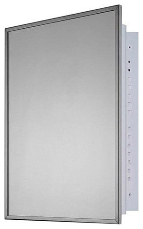 Deluxe Series Medicine Cabinet, 16"x22", Stainless Steel Frame, Recessed