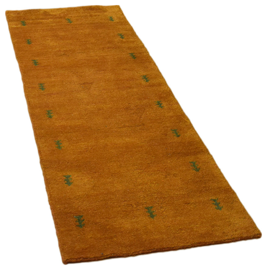 HAND KNOTTED LOOM SILK ECO-FRIENDLY RUGS-2'8''x12',Runner,Orange,Contemporary