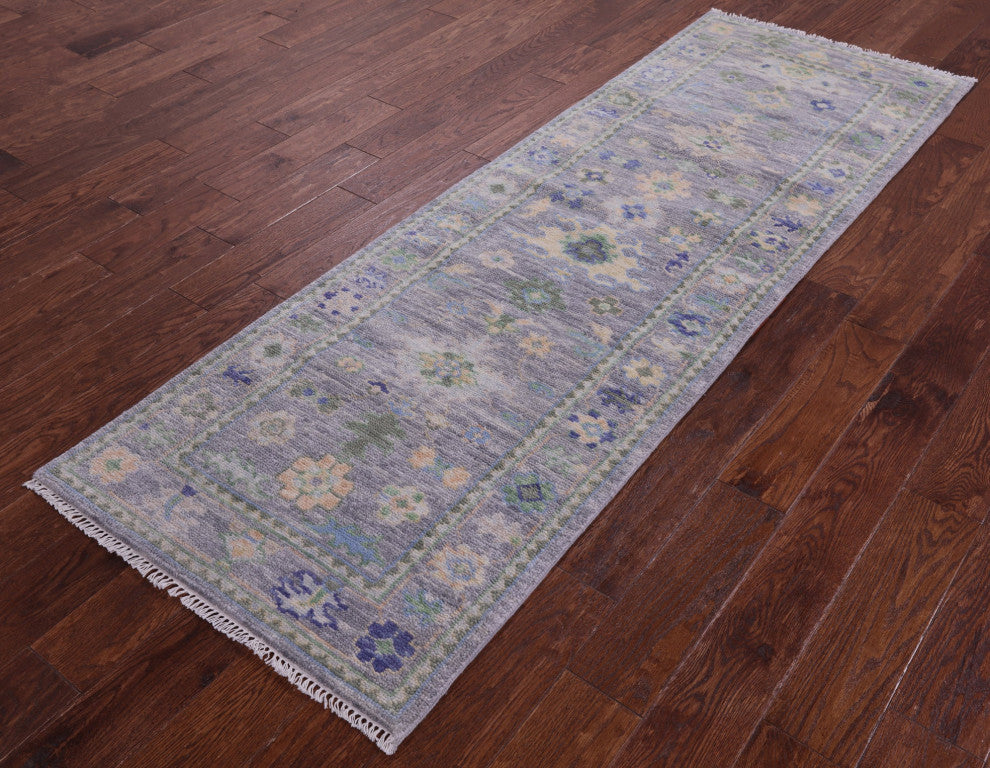 2' 7" X 7' 11" Handmade Turkish Oushak Wool Runner Rug - Q14995